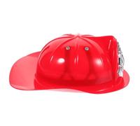 minkissy Cappello Vigile Del per Elmetto Rosso Realistico per Costumi Party e Recite Accessorio Dress Up per Feste Tema e Halloween
