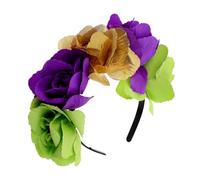minkissy Cerchietto Con Fiori Di Carnevale Cosplay Costume Floreale Fiore Ghirlanda Ragazza Del Copricapo Morto Donna Fascia Rosa Di Halloween Panno in Poliestere