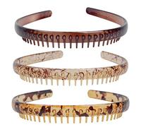 Minkissy Cerchietto in resina denti in resina pettine cerchietto per capelli cerchietto per capelli accessori per capelli per donna signora ragazze 3 pezzi