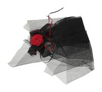 minkissy Cerchietto Nero con Rete e Rose in Poliestere Leggero per Halloween e Cosplay, Accessorio Raffinato e Gotico con Artigianato per Feste a Tema e Servizi Fotografici