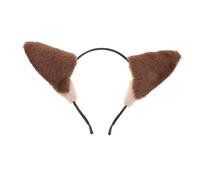 minkissy Cerchietto Orecchie da Lupo Fascia in Peluche per Capelli Donna Ragazza Accessorio Divertente per Halloween Festa Cosplay