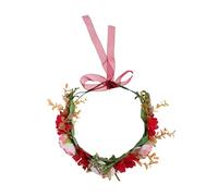 minkissy Cerchietto Per Con Fiori Fascia Per Da Sposa Fasce Per Da Festa Copricapo Floreale Per La Sposa Accessori Per Da Sposa Accessorio Per Foto Di Matrimonio Copricapo Rosso