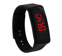 minkissy cinturino in silicone da corsa orologio digitale a LED orologio da polso per all'aperto i guidati guardano Nero