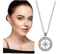 minkissy Ciondolo Con Stella a Sei Punte Collana Maschile Collana Collana a Catena Collana Pendente Catena Del Collo Della Bussola Gioielli Bussola Silver Lega