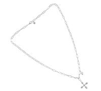 minkissy Collana a croce costume delicato catena per attraverso collana crocifisso cross necklace collanina collana con ciondolo pearl necklace collane estetiche collana estetica rame