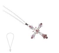 minkissy Collana da Ragazza Ciondolo a Croce in Lega e Strass, Catena della Clavicola Delicata per Donna, Gioiello da Collo Elegante per Feste e Regali