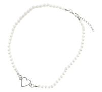 minkissy collana di perle d'amore collana a cuore Collana per la fidanzata collana a ginocchiera a cuore catena della clavicola di perle collane da donna Perla artificiale