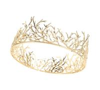 minkissy cosplay del re gli uomini coronano per il compleanno abito veste nuziale Nozze coroncina sposa sposa per le signore accessorio del costume da re Metallo Golden