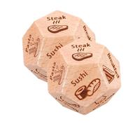minkissy Dadi Di Legno Per Decisione Del Pasto Piccoli Per Feste e Giochi, Set 2 Pezzi, Leggeri e Durevoli, Per Riunioni Amici e Famiglia