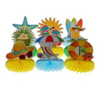 minkissy Decorazioni per Feste Hawaii in Carta 9 Pezzi Centrotavola Nido d'Ape per Shower e Matrimonio Tema Tropicale
