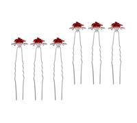 minkissy Delicato Set Di Forcine Per A Forma Di Rosa Fermaglio Per Con Fiori Da Sposa Bastoncino Per Con Strass Ornamento Per Da Donna Perfetto Per Il Matrimonio