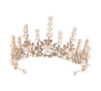 minkissy di perle da sposa accessori per da sposa della sirena Decorazioni per feste perla per le donne spose Vestiti corone per le donne diadema di perle lega Golden