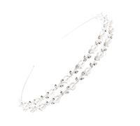 minkissy Elegante Cerchietto Con Strass Cerchietto Da Sposa in Foglia Di Metallo Per Donna Di Nozze Perfetto