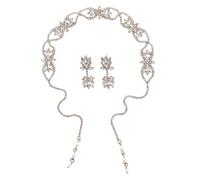 minkissy Elegante Cerchietto Da Sposa E Orecchini Pendenti Unici Per Donna - Accessori Per Cerchietti Per Per Feste Matrimoni Gioielli Da Sposa