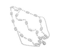 minkissy Elegante Copricapo Con Strass Per La Sposa Set Di Gioielli Da Sposa Con Catena Per La Fronte