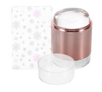 minkissy Eleganti Modelli Per Nail Art A Farfalla Set Di Timbri in Silicone Color Oro Rosa Con Raschietto Per French