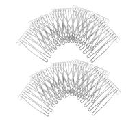 minkissy Eleganti Pettini Per in Acciaio Inossidabile 7 Denti Set Di Pettini in Filo Metallico Fermagli Per Francesi Per Donne Copricapo Da Sposa Accessori Per Confezione Da 10