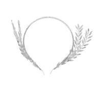 minkissy Fascia Da Sposa Con Diamanti Fascia Da Damigella Accessori Per Della Dea Fascia Della Dea Copricapo Di Foglie Fasce Foglia Per Le Donne Di Foglie Silver Diamante