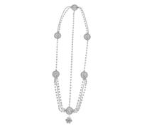 minkissy fascia di strass Fascia per matrimonio per la sposa costume Nozze da sposa con nappa di strass Gioielli per donne in argento catena lega Silver