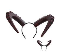 minkissy Fascia in corno di demone corna di capra fascia del corno del diavolo di Halloween Fascia per hallowen it halloween corna del diavolo cerchietto con corna da diavolo pu