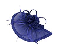 minkissy Fiore Di Testa a Cilindro Rosa Nuziale Cappello Da Sposa Chiesa Mer Signora Cappelli Da Donna Gloria Signore Affascinante Copricapo Da Tea Party Per Blu Imitazione