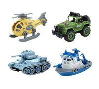 minkissy Giocattoli da Assemblare per Carro Armato Nave da Guerra Elicottero e Suv Resistente Colori Vivaci Include Cacciavite per Sviluppo Manuale e Immaginazione Ragazzi e Ragazze