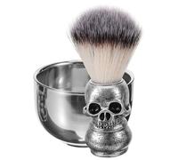 minkissy Kit Ciotola Da Barba E Pennello Kit Da Barba Da Uomo Con Ciotola Da Barba In Acciaio Inossidabile Dal Design A Forma Di Teschio A Bocca Larga