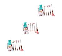 minkissy Kit Trucco Natalizio Da 3 Set Per Ragazze Con Mini Set Di Pennelli E Borsa Portaoggetti Grigia 6 Pezzi*3