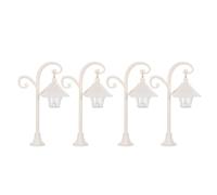 minkissy Lampade a LED Bianco Lampioni Vintage per Casa delle Bambole Set 4 Pezzi in ABS 14,3x8x4,4cm, Decorazione Versatile per Modellini e Collezioni