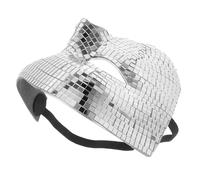 minkissy Maschera a Mezza Faccia Specchio Scintillante Argento per Feste di Halloween e Carnevale, Maschera da Discoteca Leggera e Traspirante Unisex per Eventi e Travestimenti