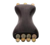 minkissy Massaggiatore per Cuoio Capelluto in Legno Sostenibile, Strumento Manuale per Massaggi Viso e Aromaterapia, Pettine Compatto Portatile Ergonomico per Relax e Viaggi