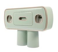 minkissy mensola storage box portabicchieri a parete da parete dentifricio spazzolino accessori per il bagno porta spazzolini da parete addominali Green