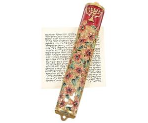 minkissy Mezuzah con Pergamena Benedetta, Copertina in Metallo Resistente e Decorazione per Benedizioni Porta D’Ingresso, Ornamento di Hanukkah per Casa e Ambienti Religiosi