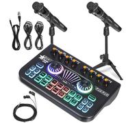 minkissy Microfoni da Studio per Podcasting Scheda Audio Avanzata per Streaming in Diretta Mixer Audio con Effetti Sonori Configurazione Completa per Registrazione Podcast Compatibile