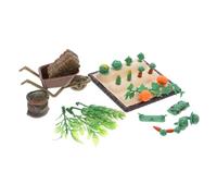 minkissy Miniature Micro Paesaggio Fattoria con Carretto da Giardino Balloni di Fieno e Campo Vegetale Accessori Decorativi per Scena Casa delle Bambole