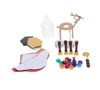 minkissy Miniature Timbri in Ceralacca per con Scaldacera Decorazioni Natalizie per Dollhouse Kit Sigillatura e Inviti Strumenti DIY per Progetti Creativi