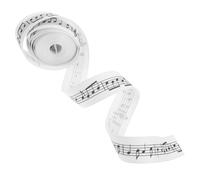 minkissy Nastro Decorativo Note Musicali in Poliestere Bianco, Texture Delicata e Design Moderno per Confezioni Regalo e Decorazioni la Casa, 1 Rotolo Versatile