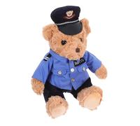 minkissy Orso Peluche Poliziotto Morbido in Pile con Uniforme Blu e Cappello Giocattolo di Peluche per Ragazzo Ragazza e Regalo Compleanno Tenero e Decorativo