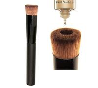 minkissy Pennello Per La Riparazione Del Trucco Cosmetico Pennello Per Fondotinta Liquido Concavo Per Il Viso Manico Comodo Nero
