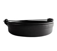 minkissy Pentola Sukiyaki in Ghisa Addensata Doppio Manico 18 Cm, Padella da Cucina Antiscottatura e Antiscivolo per Fornello a Gas, Uso Domestico e Ristorazione