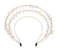minkissy per di perle Goddess Crown Headband copricapo di perle Lolita Banda fascia della dea copricapo per donne copricapo da star della festa perla D'oro