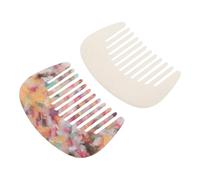 minkissy Pettine da Viaggio Portatile Design Francese Elegante 2 Pezzi in Acetato Denti Larghi Antistatici, Districante per Chioma Donna Compatto e Leggero per Uso Quotidiano e Riunioni
