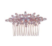 minkissy Pettine di zircone nastri per per ragazze della sposa di nozze pettine laterale da sposa in cristallo accessori per da sposa per le spose strass Rose Gold