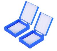 minkissy Porta Vetrini Numerati per Microscopio in ABS 2 Verde Multi Slot e Chiusura a Scatto, Contenitore per Stoccaggio Diapositive Colore Casuale