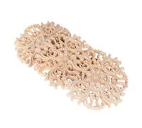 minkissy Rectangle Wood Carved Applique 3 Pezzi in Legno Beige 10x10 Cm, Decorazione per Mobili e Porte, Elementi per Rinnovo e Decorazione Europea