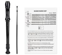 minkissy Registratore Professionale a 8 Fori in Resina Abs Nero con Asta Pulizia, Strumento Musicale a Fiato per Principianti con Suono Potente e Timbro Pieno, Flauto Tedesco per Scuola