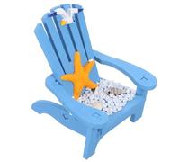 minkissy Sedia da Spiaggia in Miniatura in Legno Blu Scuro Motivo Stella Marina, Decorazione Mediterranea per Micro Paesaggi, Casa delle Bambole, Scrivania e Cameretta