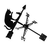 minkissy Segnavento Gatto in Acciaio Inossidabile Nero per Giardino, Decorazione da Esterno Facile Installazione e Design Elegante