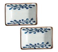 minkissy Set 2 Piatti per Salse in Ceramica Blu, Leggeri e Facili da Pulire, per Conservare Spezie come Polvere di Peperoncino in Cucina