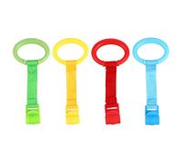 minkissy Set 4 Anelli Da Tirare Per Culla Ragazzo Ragazza, Anelli Di Trazione Per Apprendimento Stare in Piedi, Materiale Sicuro Ecocompatibile, Multiuso Per Lettino Passeggino Lettino Da Viaggio